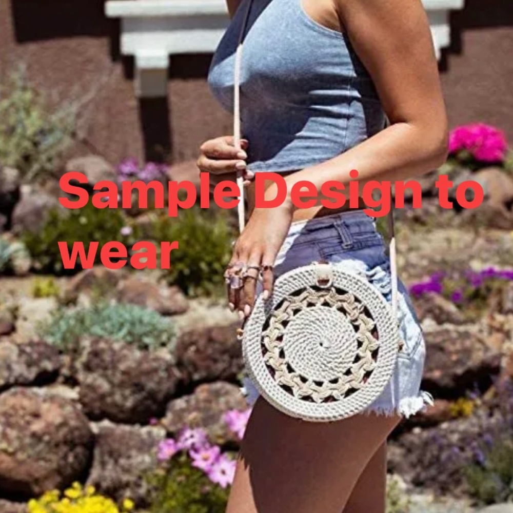 Round Handmade Rattan Bag - Picture 10 of 12